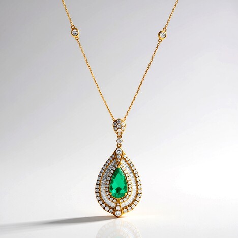Collier en or et Emeraude de Colombie (CIRARI)