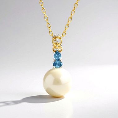 Collana in argento con Perla d'Acqua Dolce Bianca (Gems en Vogue)