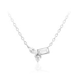 Zilveren halsketting met een witte topaas