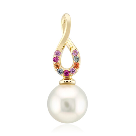 Gouden hanger met een witte zuidzee parel (Michelle Albala)