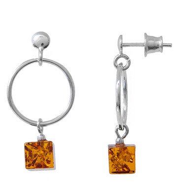 Orecchini in argento con Ambra Baltica (dagen)