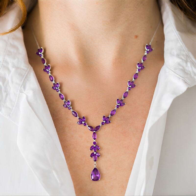 Amethyst-Silbercollier