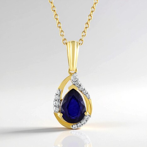 Collana in argento con Zaffiro Blu del Madagascar