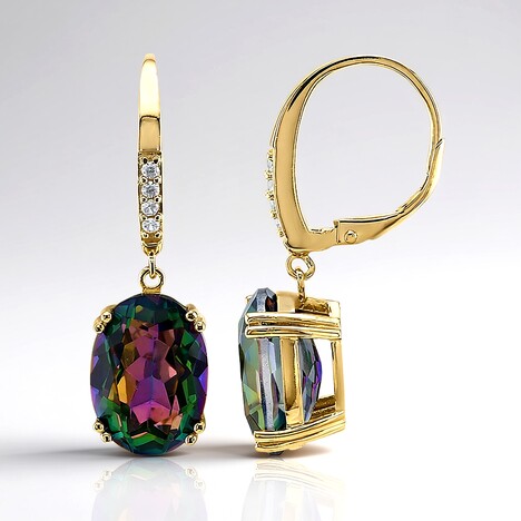 Orecchini in argento con Quarzo Mistico Verde