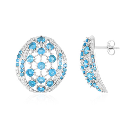 Orecchini in argento con Apatite Blu Neon