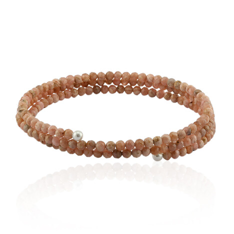 Brazalete en acero con Rodocrosita (Riya)