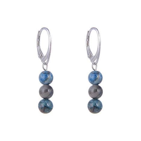 Boucles d'oreilles en argent et Shattuckite