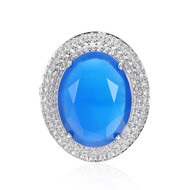 Blauer Achat-Silberring