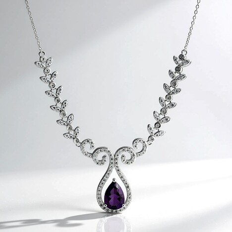 Collana in argento con Ametista Zambiana