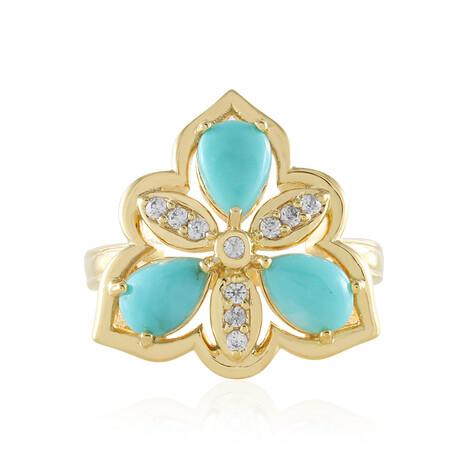 Zilveren ring met turkooisstenen