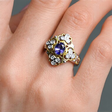 Anillo en plata con Tanzanita (Gems en Vogue)
