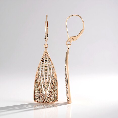 Orecchini in oro con Diamante Champagne I2 (KM by Juwelo)