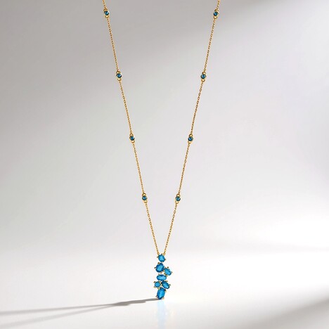 Collana in argento con Apatite Blu Neon