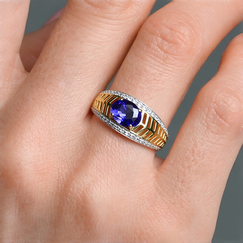 Anello in oro con Tanzanite AAA (Ornaments by de Melo)