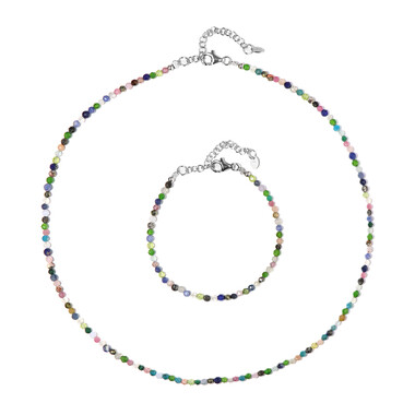 Parure in argento con Diopside Russo