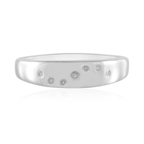 I2 (I) Diamond Silver Ring