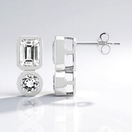 Boucles d'oreilles en argent et Kunzite blanche (Pallanova)