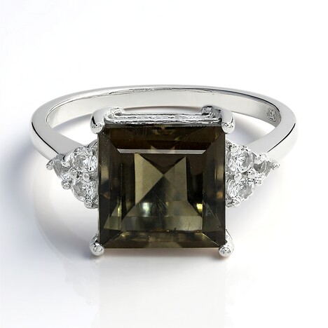 Bague en argent et Quartz fumé