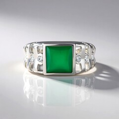 Anello in argento con Onice Verde (de Melo)
