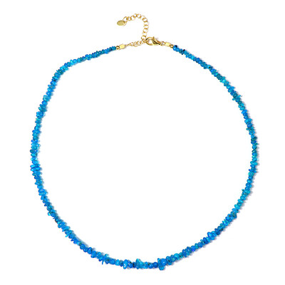 Collier en argent et Opale bleu néon