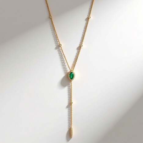 Collier en or et Emeraude de Zambie AAA (CIRARI)