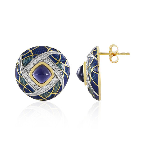 Pendientes en plata con Iolita (Adela Silber)