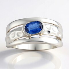 Anello in argento con Cianite del Nepal (Pallanova)