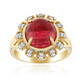 Bague en or et Rubellite œil-de-chat
