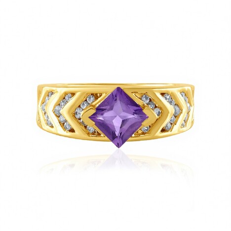 Bague en argent et Améthyste d'Uruguay (de Melo Essence)