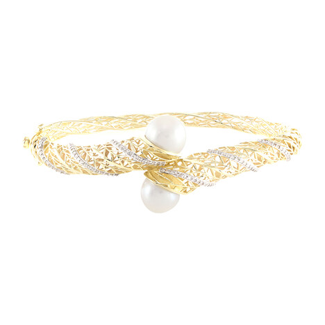 9K Freshwater pearl Gold Bangle (Ornaments by de Melo)