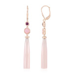 Orecchini in argento con Calcedonio Rosa (KM by Juwelo)