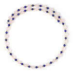 Stalen halsband met rozen kwartskristallen (Riya)