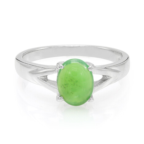 Anillo en plata con Crisoprasa imperial