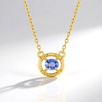 Collana in argento con Zaffiro Ceylon Blu