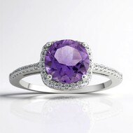 Anillo en plata con Amatista