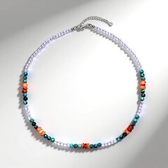 Collana in argento con Conchiglia di Ostrica Spinosa Arancione