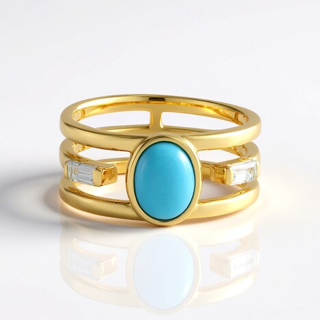 Anello in argento con Turchese Sleeping Beauty (KM by Juwelo)