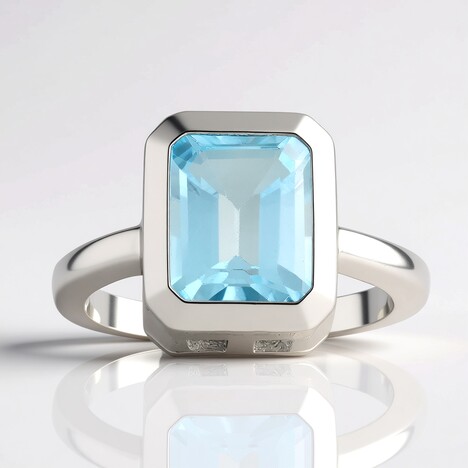 Anello in argento con Topazio Blu Cielo (MONOSONO COLLECTION)