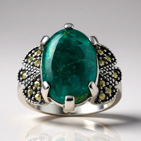Anello in argento con Crisocolla (Annette classic)