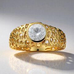 Anello in oro con Zircone (Ornaments by de Melo)