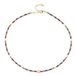 Peach Freshwater Pearl Silver Necklace