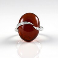 Bague en argent et Grenat Hessonite