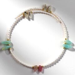 Collana rigida in acciaio con Labradorite