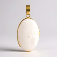Pendentif en argent et Agate blanche (Bali Barong)