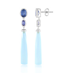 Orecchini in argento con Calcedonio Blu (KM by Juwelo)