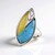 Anello in argento con Ambra Milky Baltica (dagen)