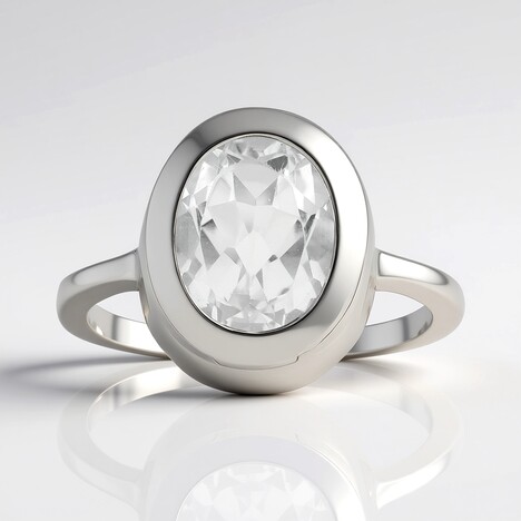 Anello in argento con Topazio Bianco (MONOSONO COLLECTION)