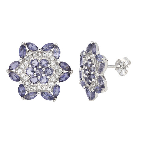 Pendientes en plata con Iolita