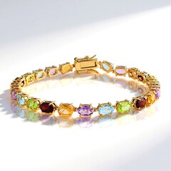 Bracciale in argento con Topazio Blu Cielo