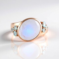 Anello in argento con Pietra di Luna Blu